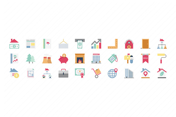 100 Real Estate Color Vector Icons in Graphics - product preview 2