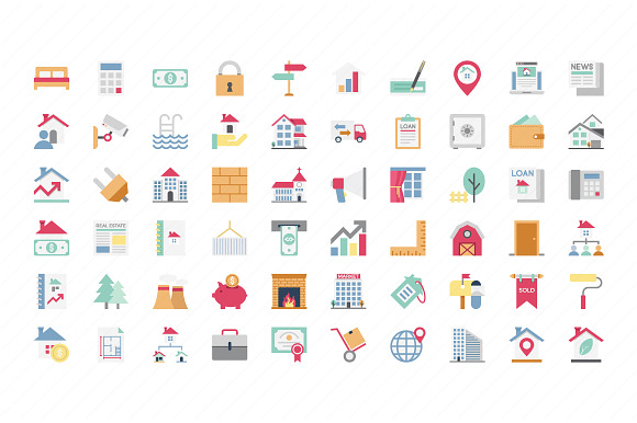 100 Real Estate Color Vector Icons in Graphics - product preview 3