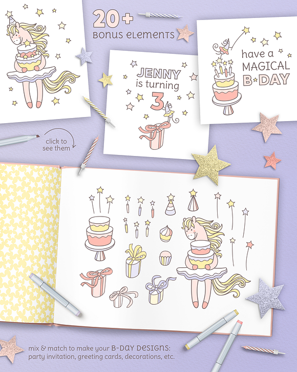 PONY LOVES CIRCUS | DESIGN SET in Illustrations - product preview 9