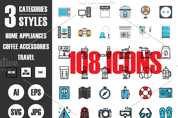 108 Icons×3 Styles Vol.2