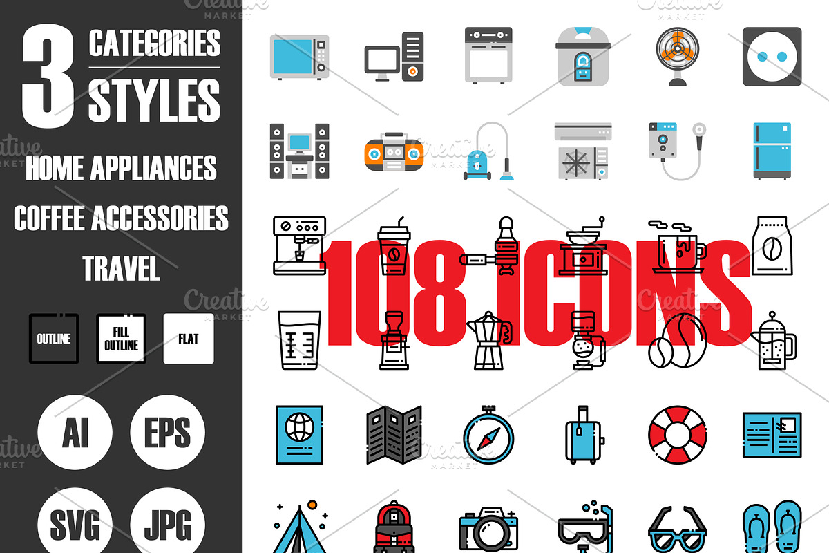 108 Icons×3 Styles Vol.2 in Graphics - product preview 8