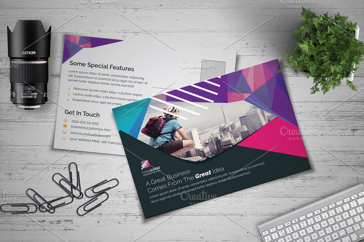 Abstract Postcard Template in Postcard Templates - product preview 8