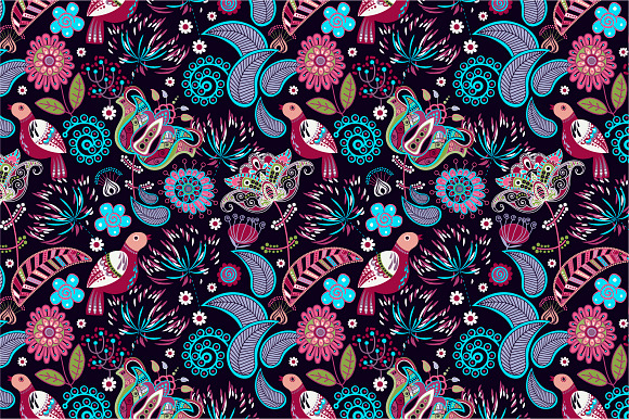 2 Seamless patterns with birds in Patterns - product preview 1