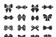 Black Decorative Bows Icons Set