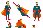 Superhero actions icon set