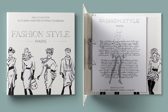 Set of 10 B&W Style Fashion Women in Illustrations - product preview 1
