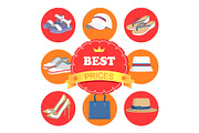 Best Prices Poster and Icons Vector Illustration