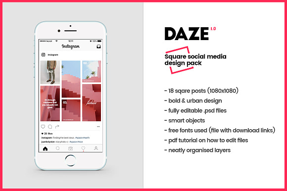 DAZE Edgy Social Media Designs in Social Media Templates - product preview 7