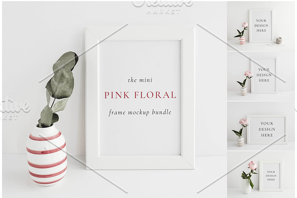 The Pink Floral Styled Frame Bundle