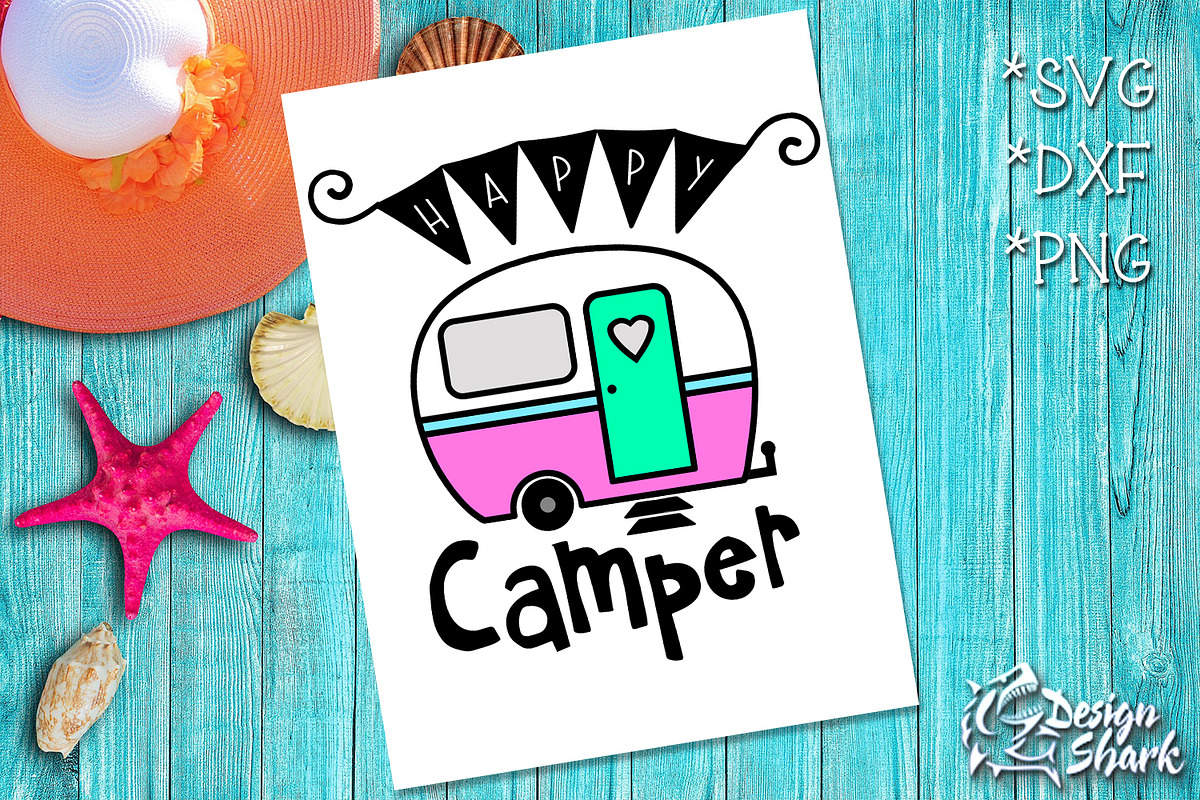 Happy Camper SVG/DXF/PNG in Patterns - product preview 8