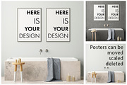 Mockup posters in the bathroom part1