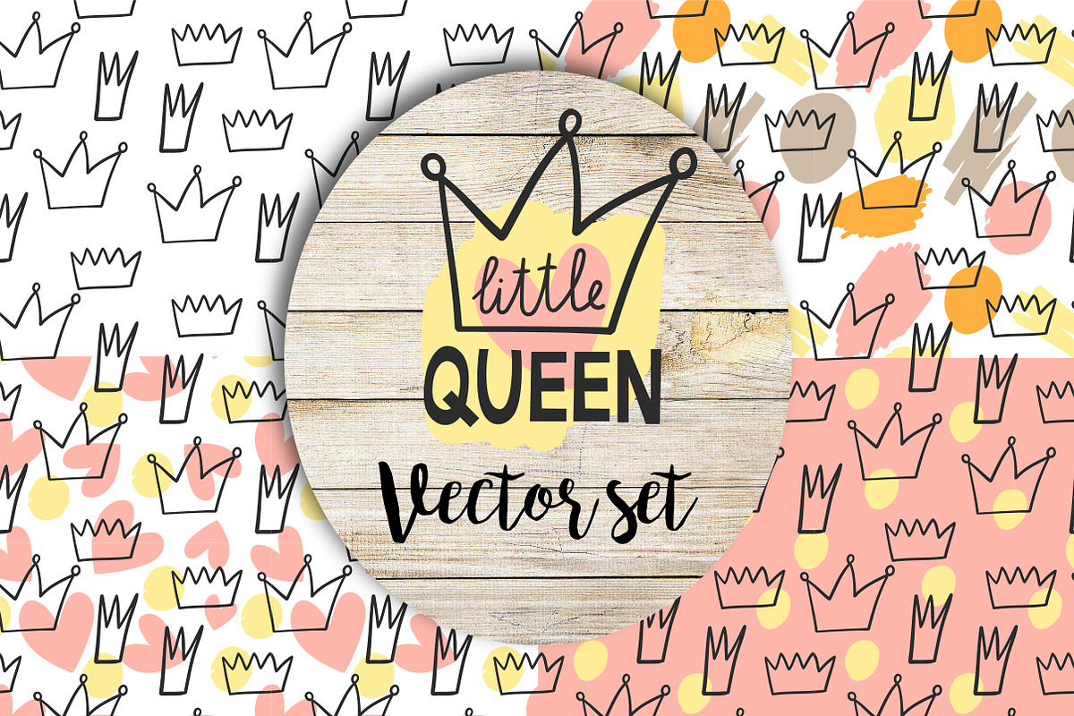 Little queen vector set in Patterns - product preview 8