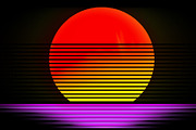 Retro arcade sun design illustration