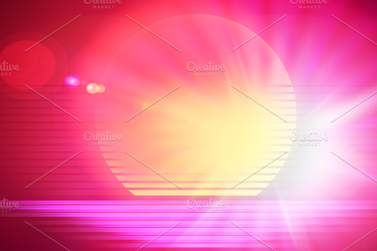 Retro arcade sun with dramatic light leak design illustration in Illustrations - product preview 8