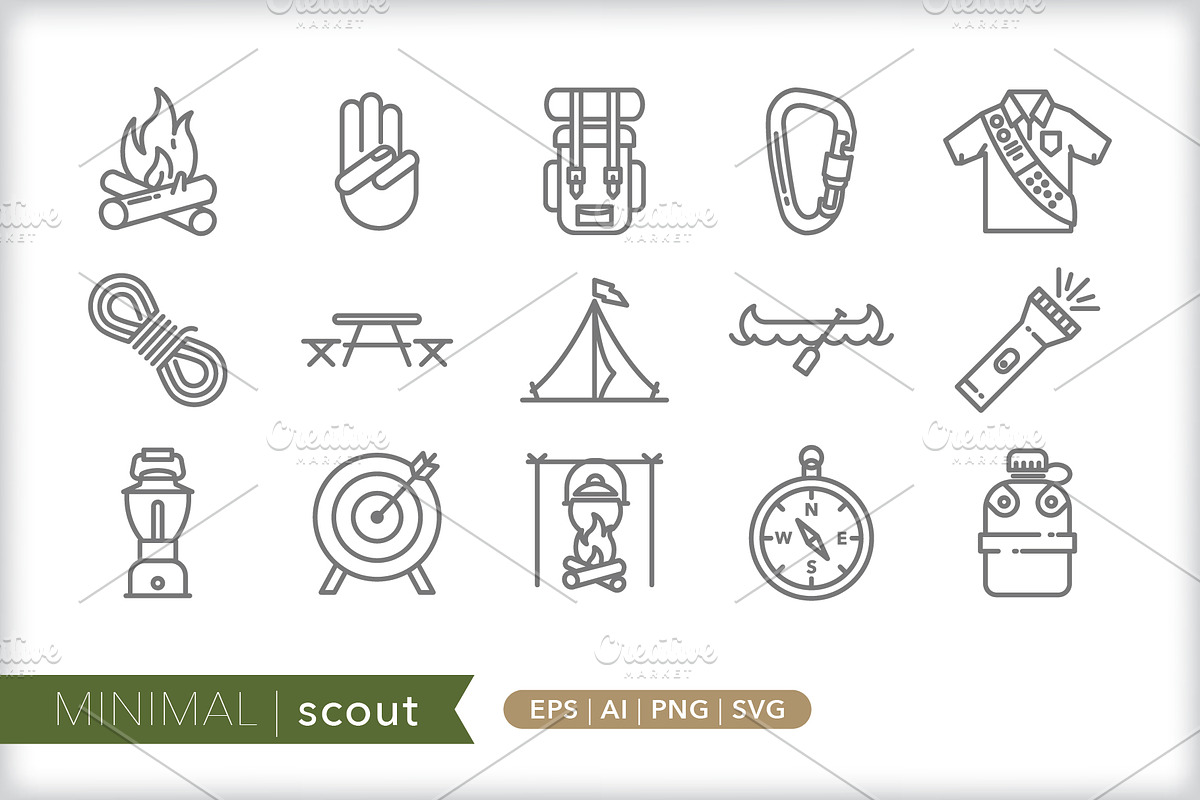Minimal scout icons in Icons - product preview 8