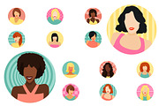 Female avatars set 52 icons