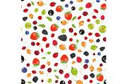 Fresh berry fruit seamless pattern