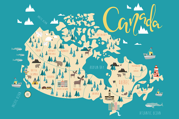 Illustration of Canada map in Illustrations - product preview 1