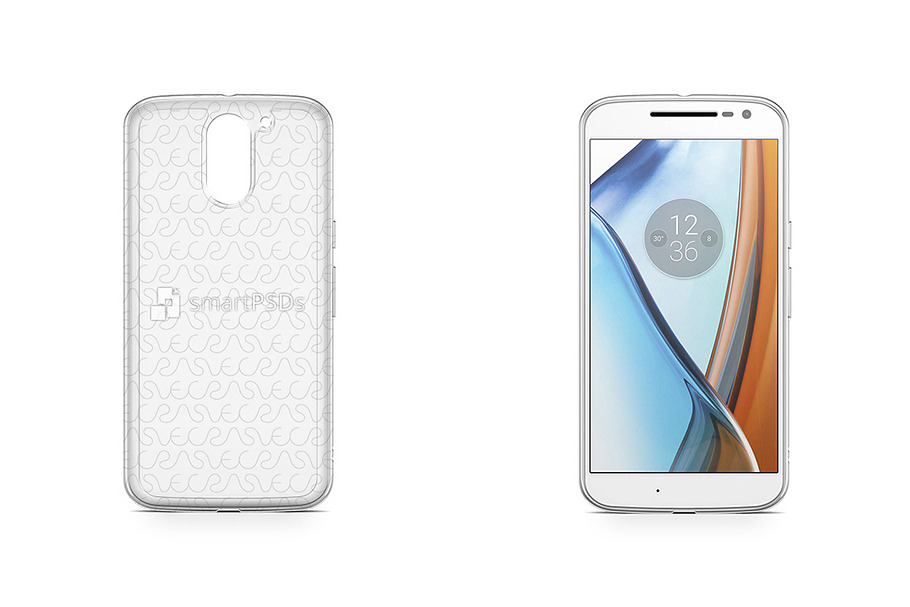 Moto G4 Plus 2d Flexi Clear Case  in Product Mockups - product preview 8