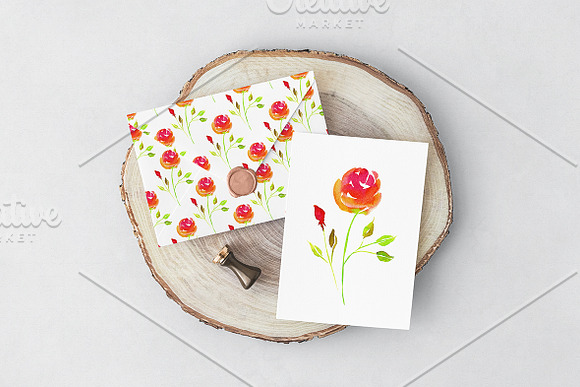 Set of watercolor floral patterns  in Illustrations - product preview 4