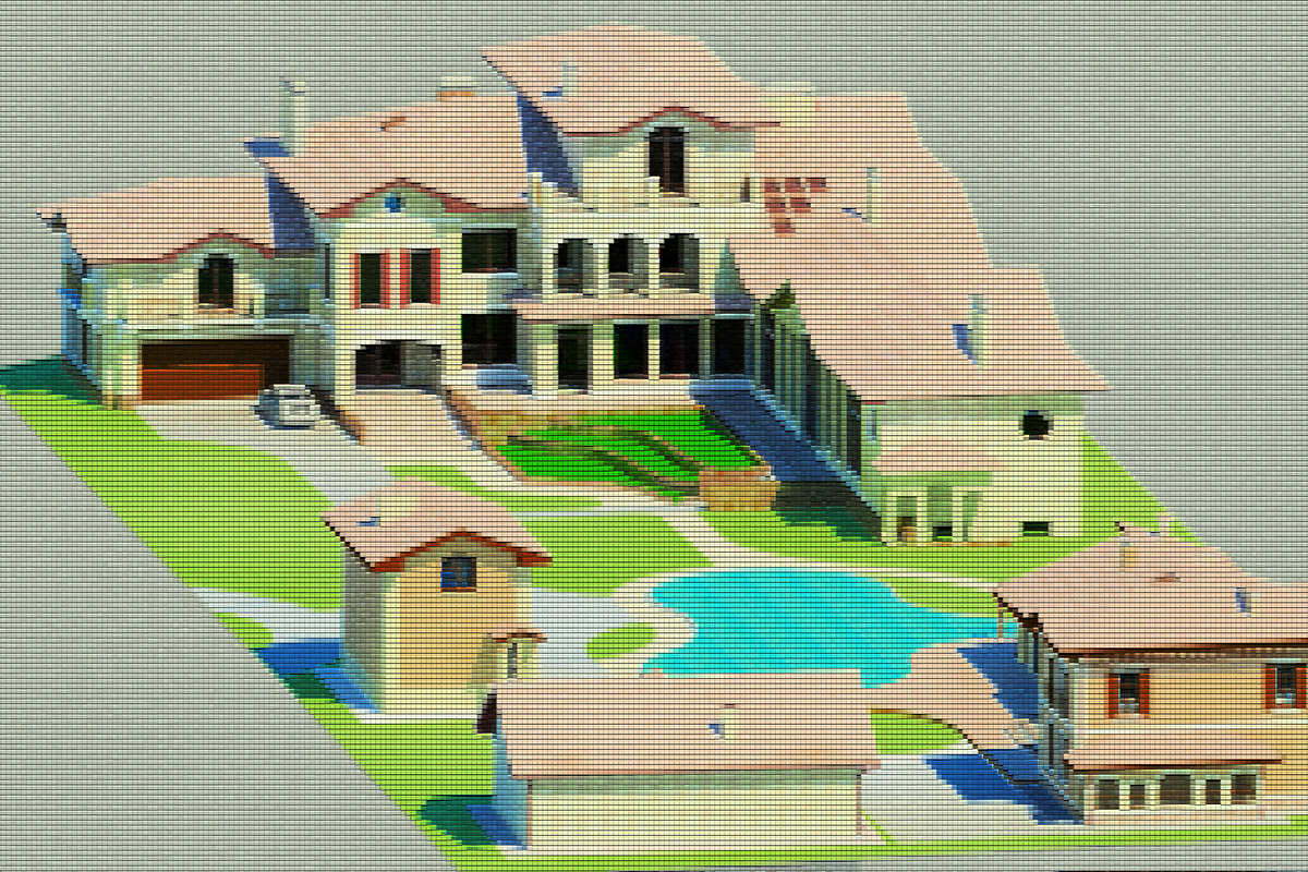 3D render master plan. Pixels. in Illustrations - product preview 8