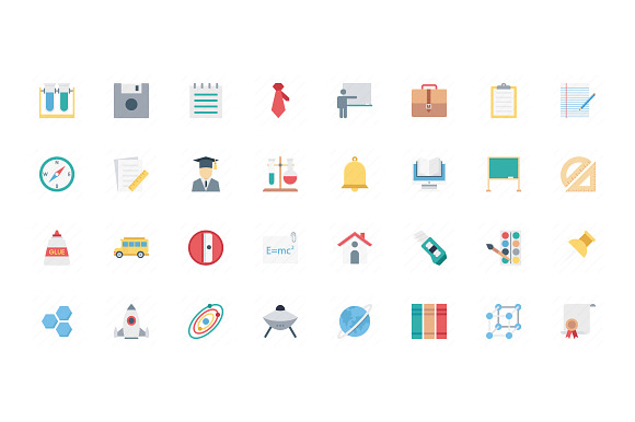100 Education Color Vector Icons in Graphics - product preview 1