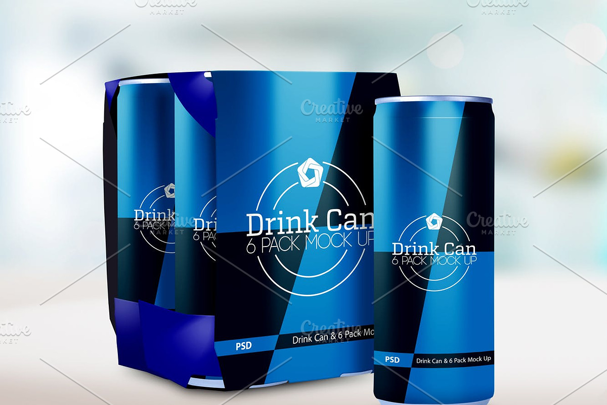 Drink Can & 6 Pack Mock up in Product Mockups - product preview 8