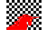 Red Unicorn pop art