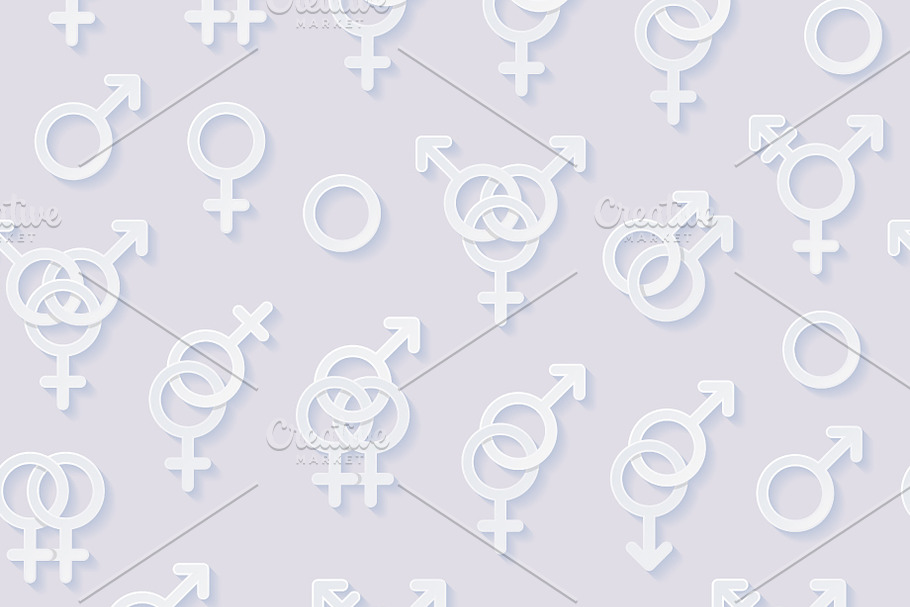 Sexuality symbols seamless pattern