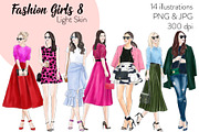 Fashion Girls 8 - Light Skin Clipart