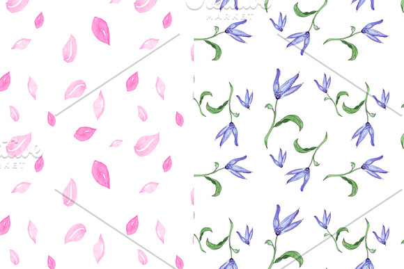 Watercolor floral patterns in Illustrations - product preview 3