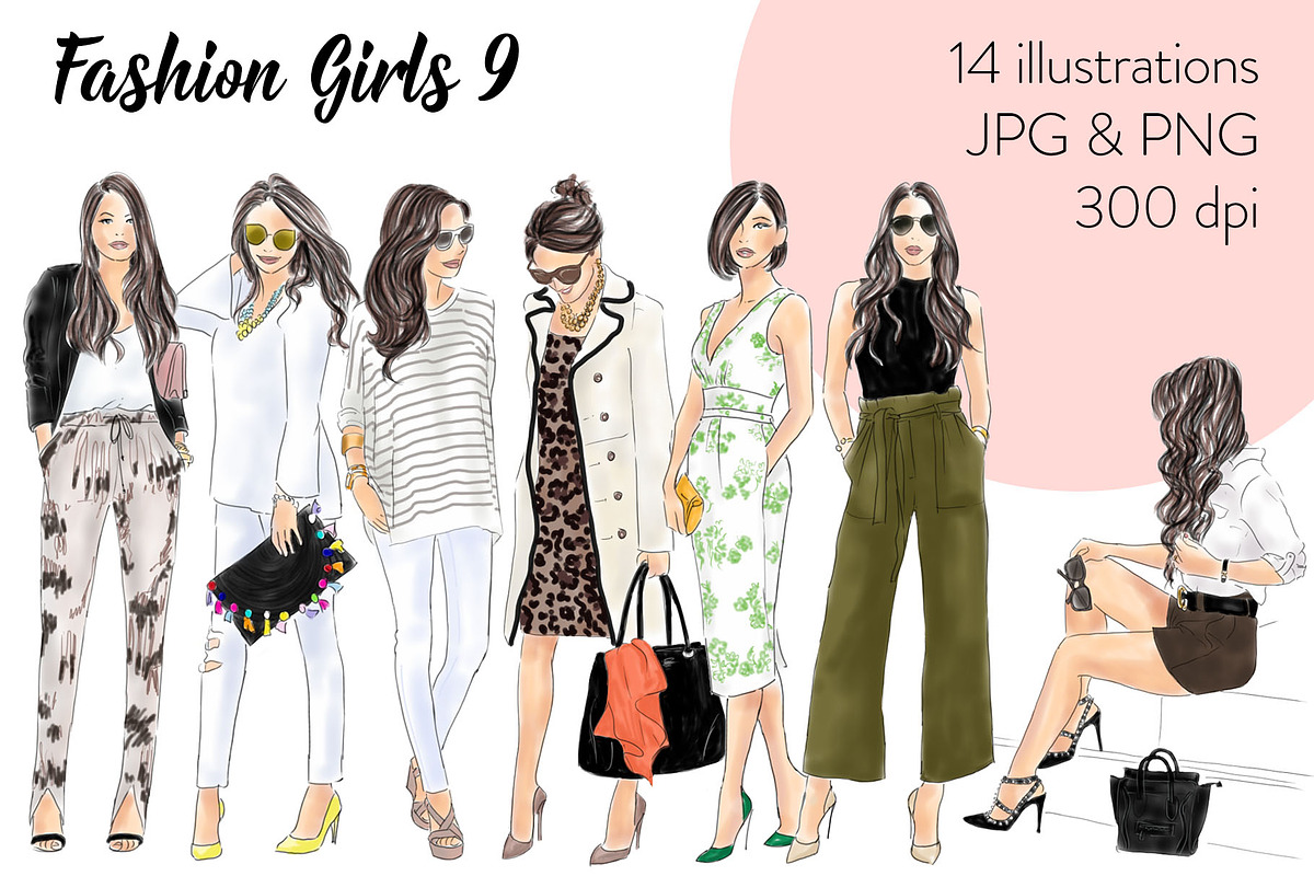 Fashion Girls 9 in Illustrations - product preview 8
