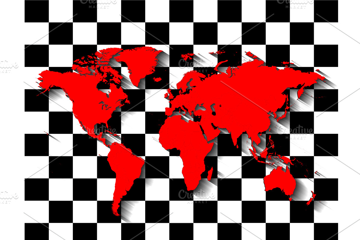 World map red color pop art in Graphics - product preview 8