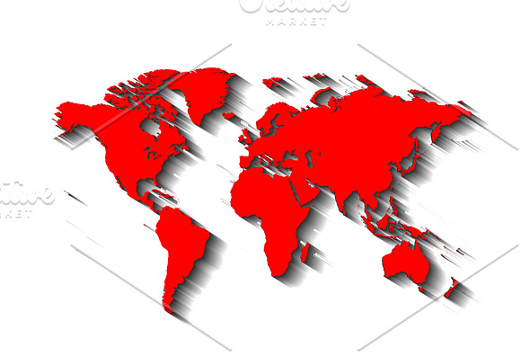 World map red color pop art in Graphics - product preview 1