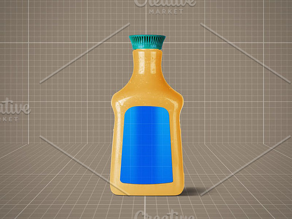 4 Juice Bottles in Product Mockups - product preview 3