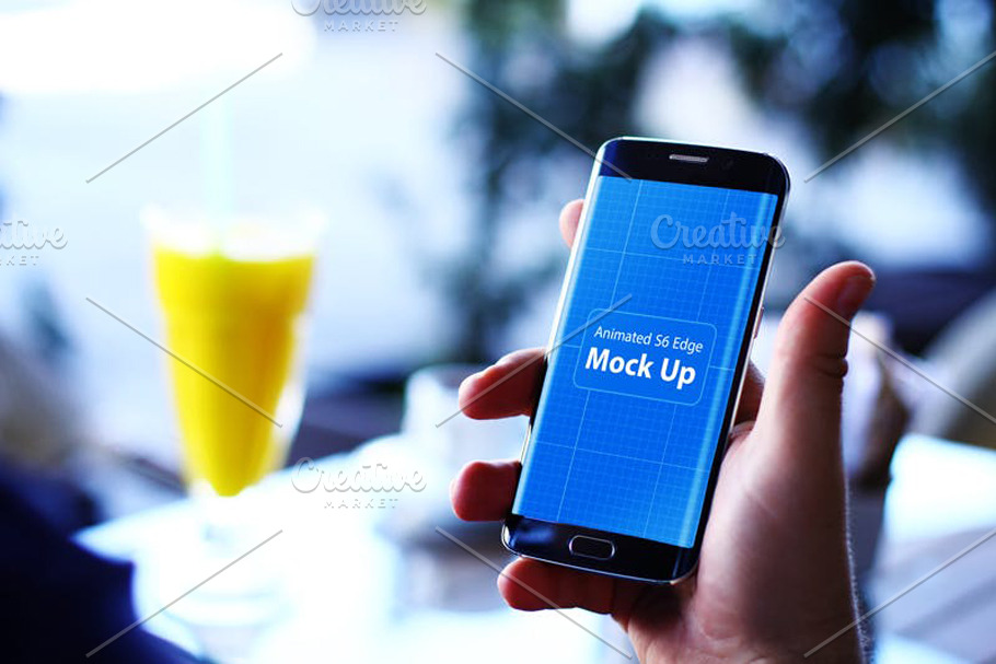 Animated S6 Edge MockUp V.1 in Mobile & Web Mockups - product preview 8