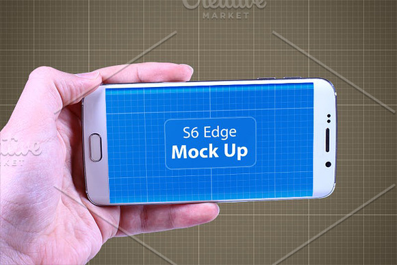 S6 Edge in Hand Mock Up in Mobile & Web Mockups - product preview 9