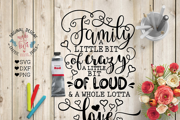 Family Love Cut File and Printable