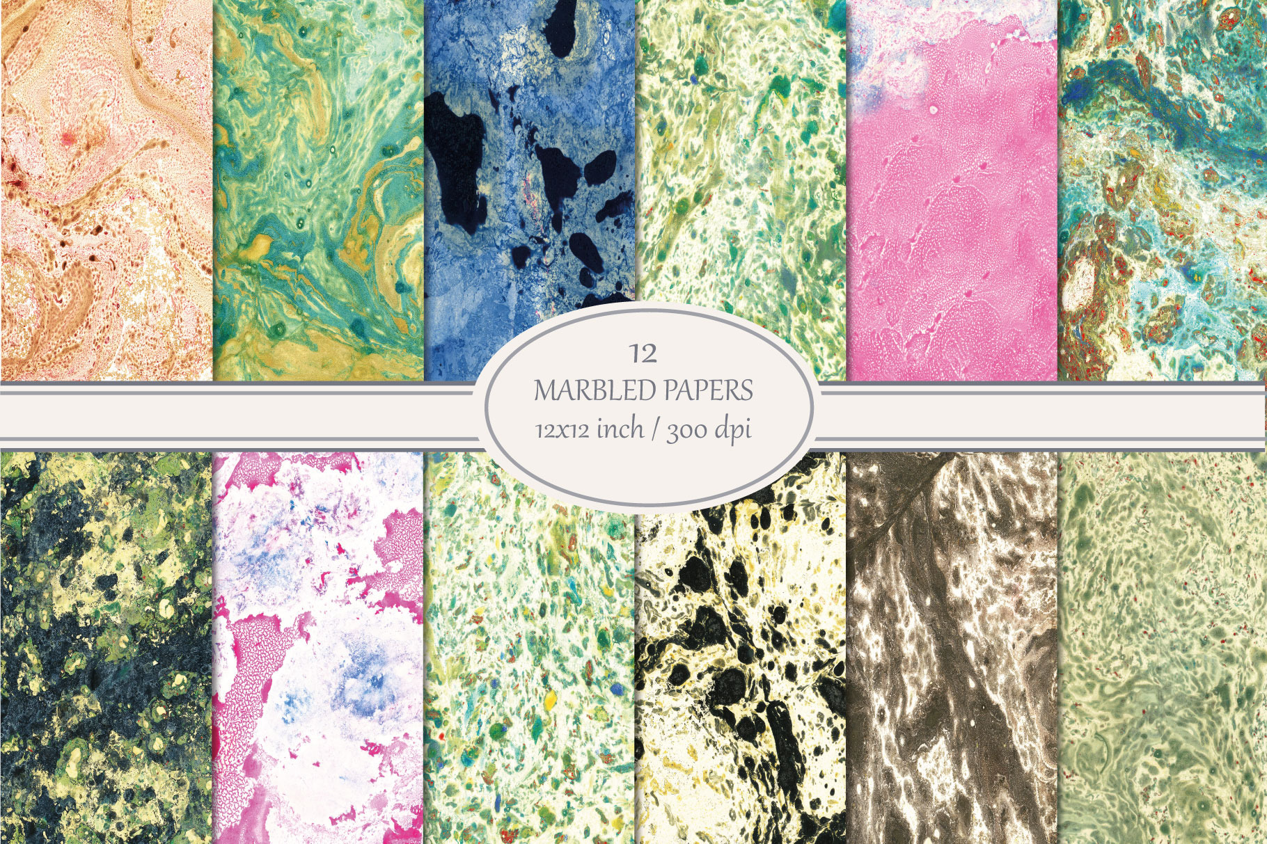 12 Marbled Paper Backgrounds | Custom-Designed Textures ~ Creative Market