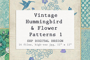 Hummingbird & Floral Farmhouse Set