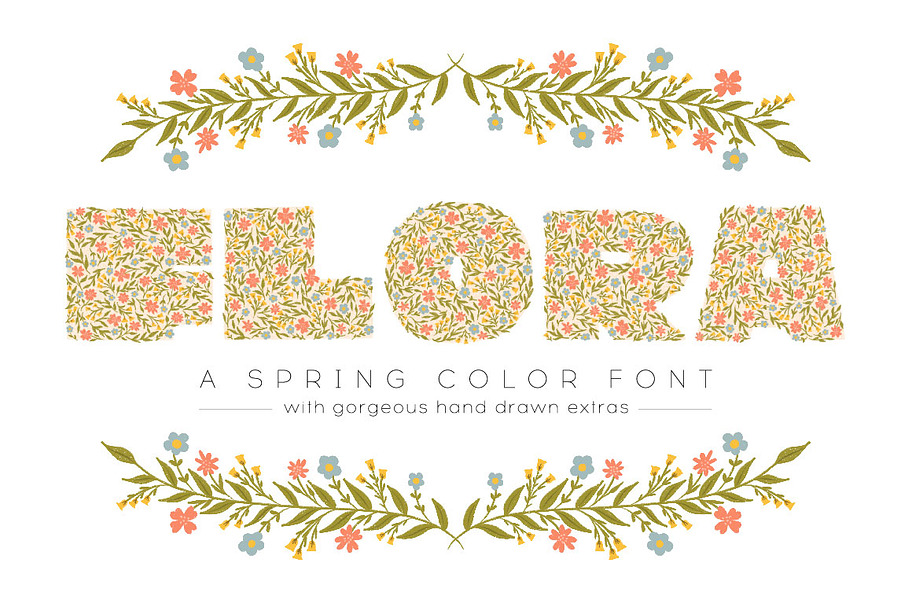 Flora Color Display Font in Colorful Fonts - product preview 8