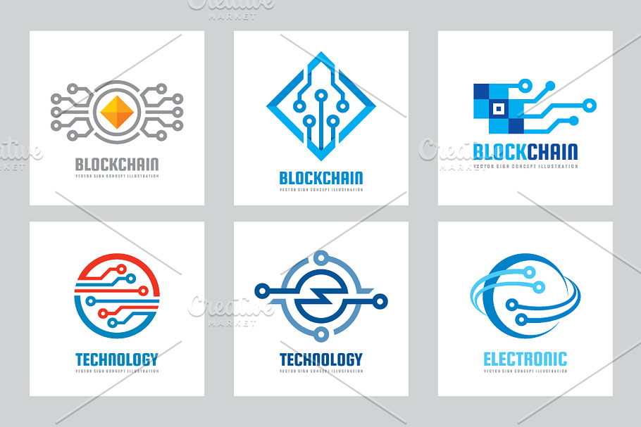 Computer Technology Vector Logo Set in Logo Templates - product preview 8