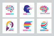 Human Head Creative Brain - Logo Set