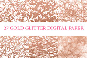 27 Pack Gold Glitter Digital Paper