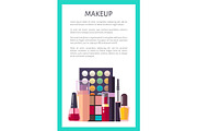 Makeup Placard and Text Vector Illustration Poster