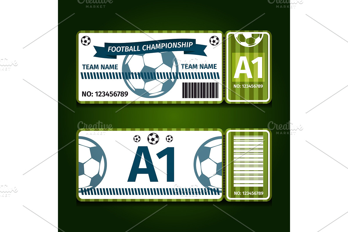 Football, soccer ticket card design Vector illustration in Illustrations - product preview 8