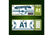 Football, soccer ticket card design Vector illustration