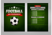 Soccer football champions final scoreboard table template Vector