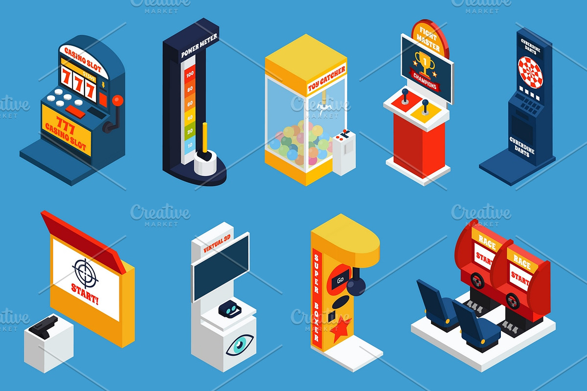 Game machine isometric icons in Graphics - product preview 8