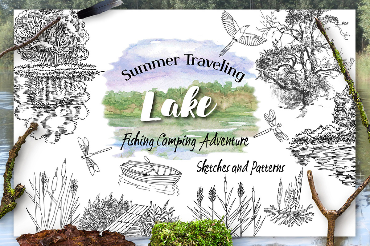 Summer on the Lake. Sketches  in Illustrations - product preview 8